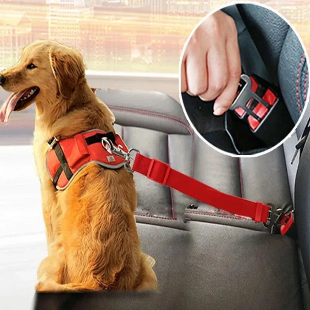 Adjustable Pet Car Seat Belt – Dog & Cat Safety Harness Clip