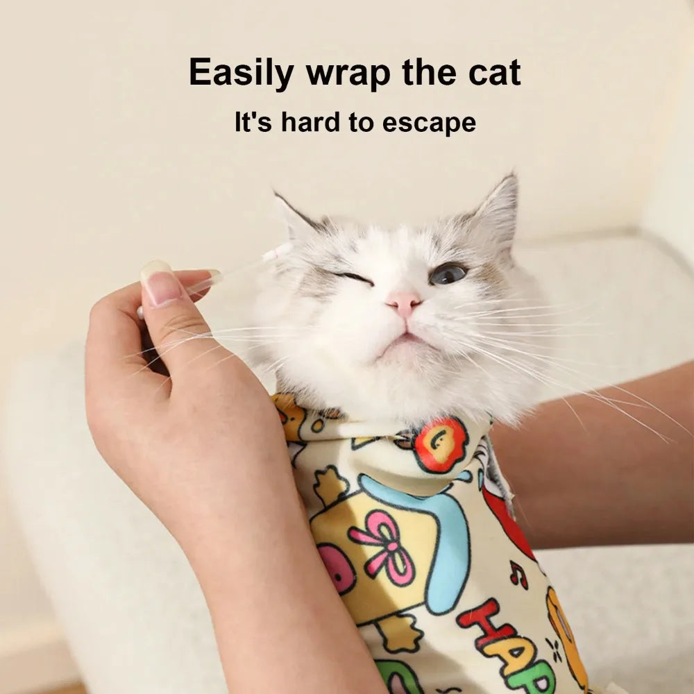 Self-Adherent Cat Grooming Wrap – Anti-Bite & Anti-Scratch