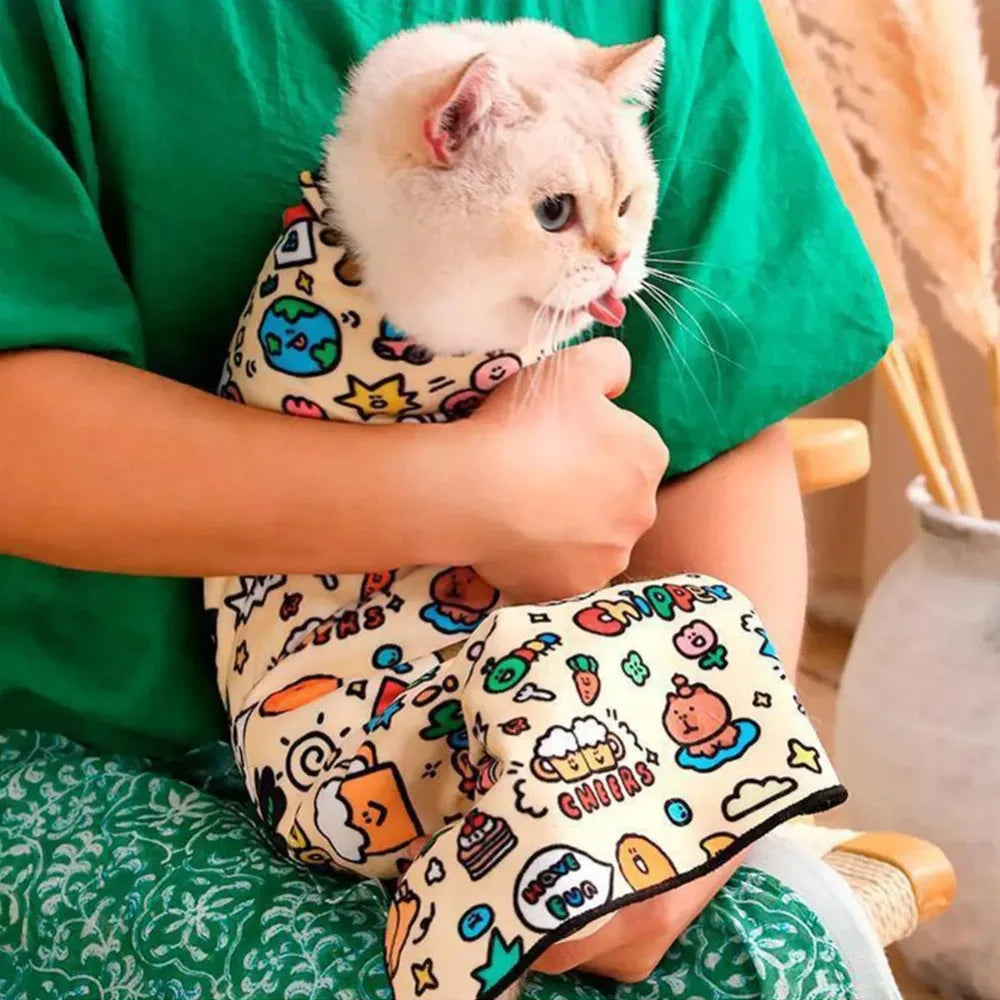 Self-Adherent Cat Grooming Wrap – Anti-Bite & Anti-Scratch