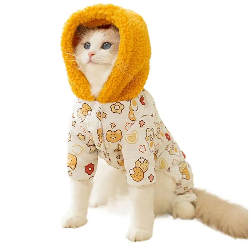 Winter Jacket for Hairless Cats with Built-In Buckle