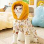 Winter Jacket for Hairless Cats with Built-In Buckle