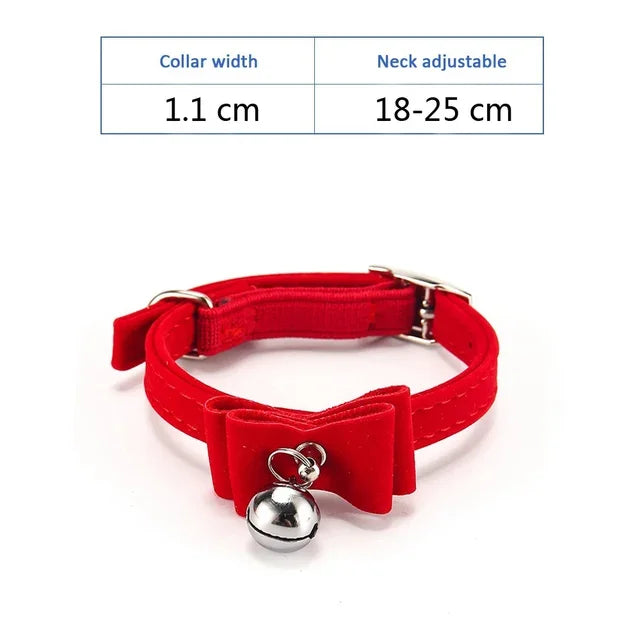 Cat & Small Dog Collar with Bell – Adjustable Kitten & Puppy Leash