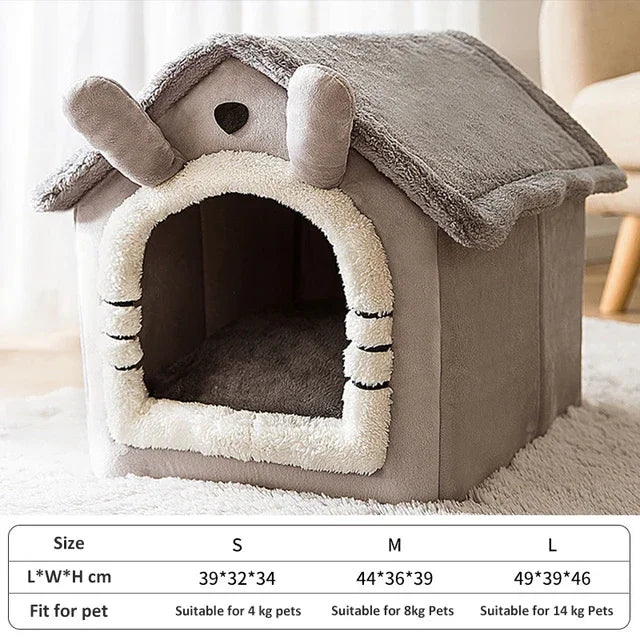 Soft Enclosed Pet Bed & Dog House for Cats and Small Dogs