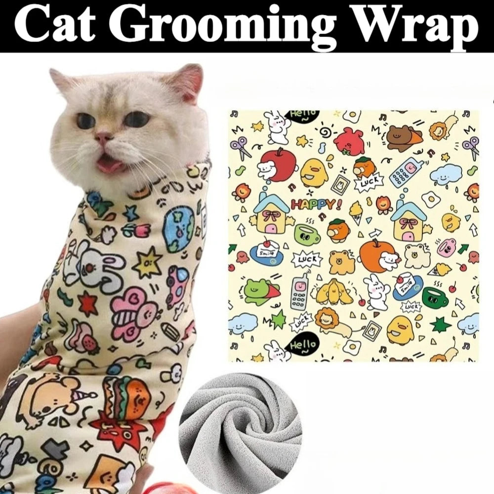 Self-Adherent Cat Grooming Wrap – Anti-Bite & Anti-Scratch