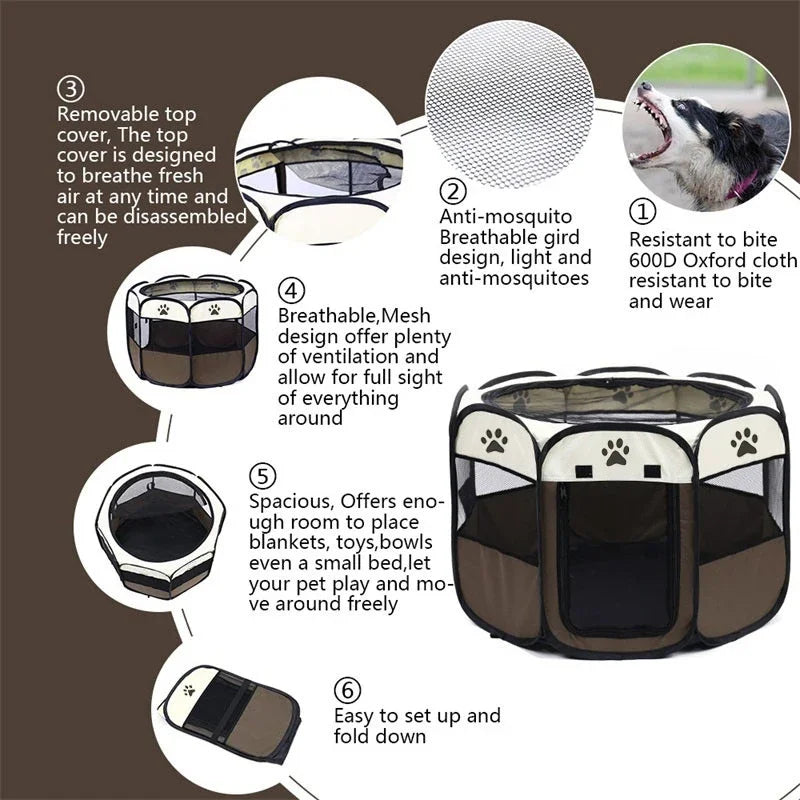 Portable Foldable Dog & Cat House – Indoor/Outdoor Pet Bed Tent