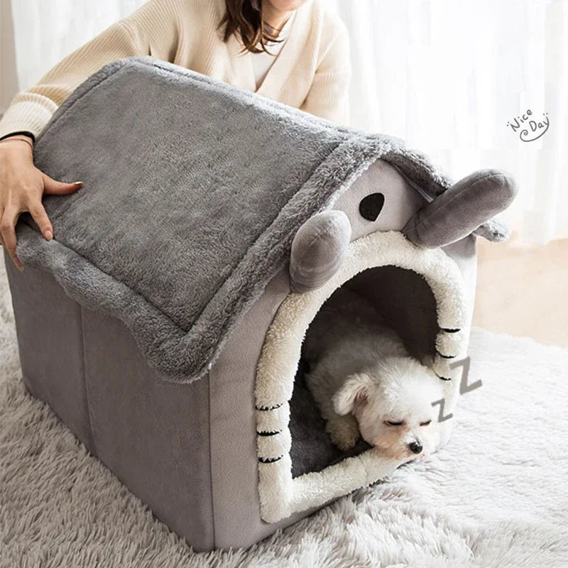 Soft Enclosed Pet Bed & Dog House for Cats and Small Dogs