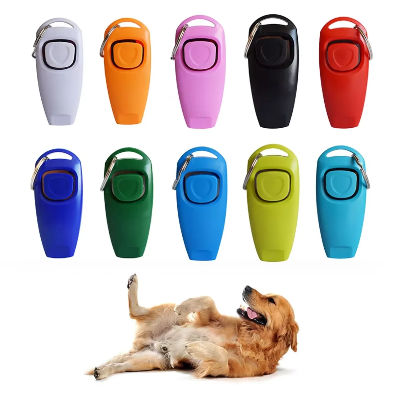 Dog Training Whistle & Clicker – 2-in-1 Pet Trainer with Key Ring