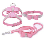 Rhinestone Bow Pet Chest Harness – Small Dog & Cat Walking Leash