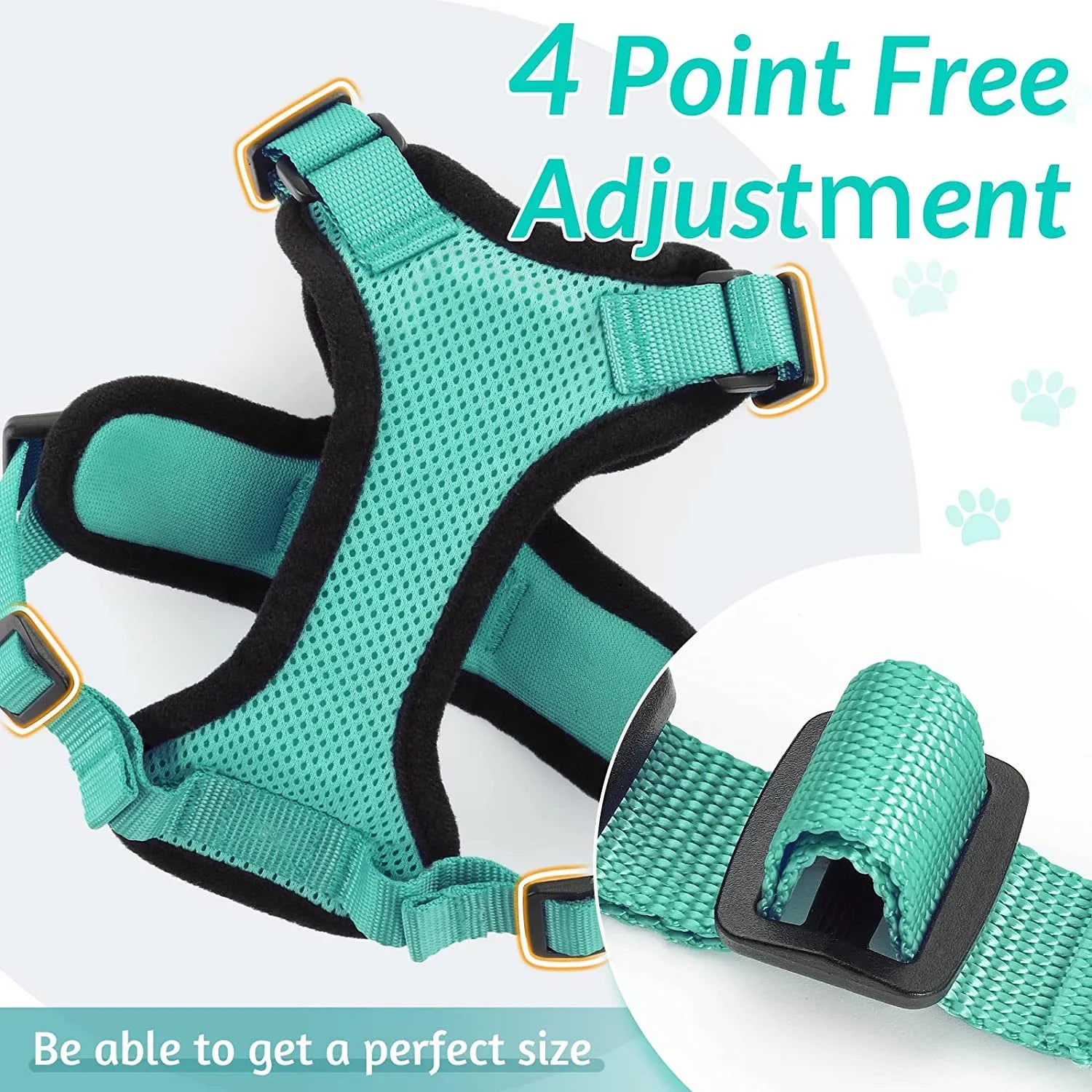 Escape-Proof Adjustable Cat Harness & Leash – Soft Vest for Walking