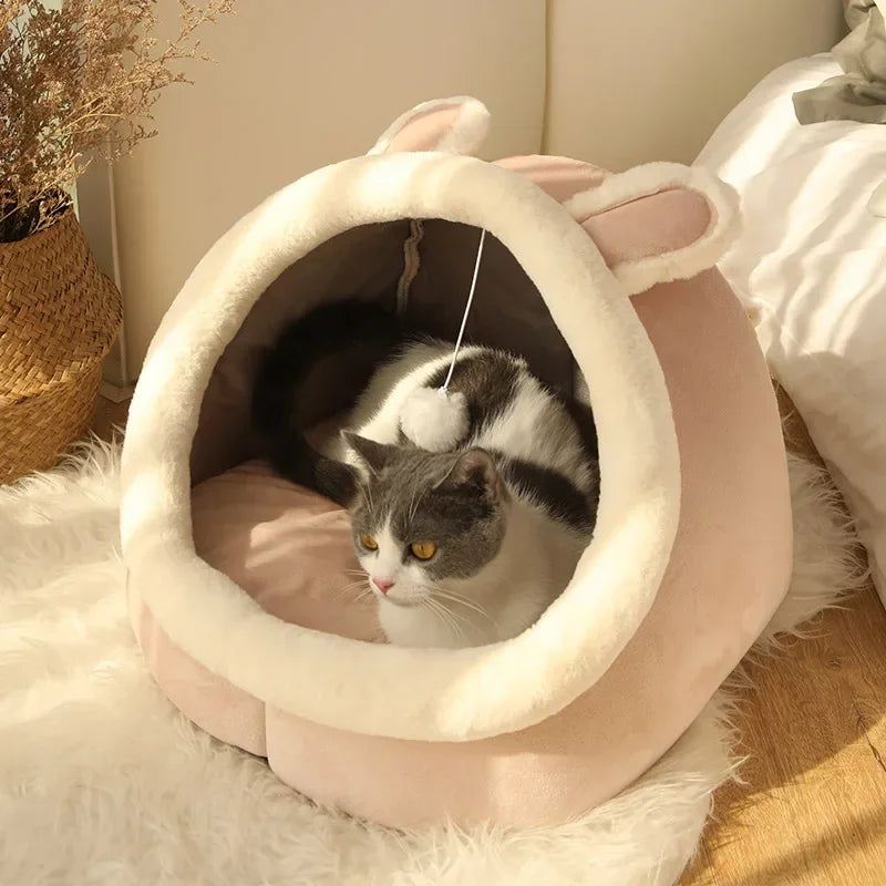 Washable Cozy Pet Lounger & Cat Bed – Soft Warm Basket for Small Pets