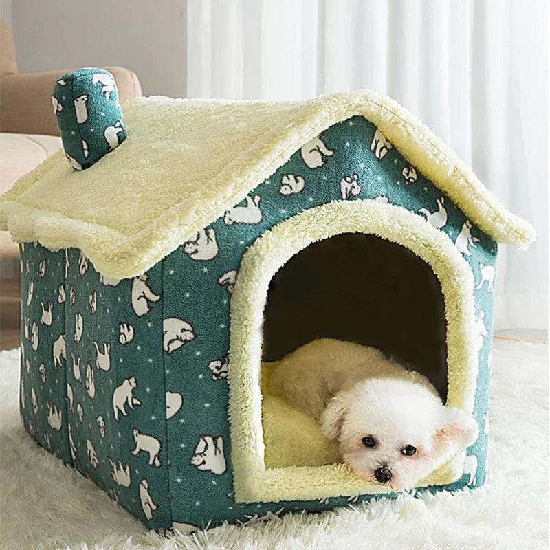 Soft Enclosed Pet Bed & Dog House for Cats and Small Dogs