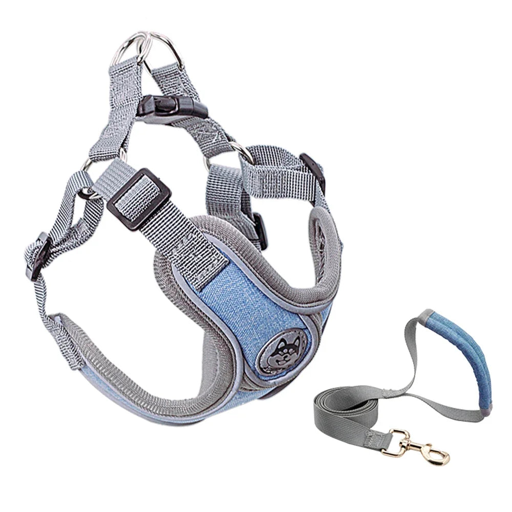 Reflective Dog Harness Vest with Leash & Collar for Small Dogs