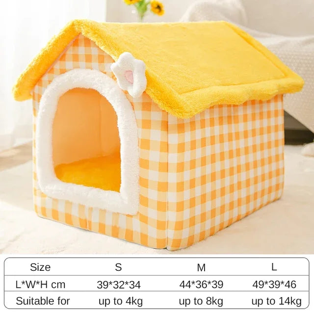 Soft Enclosed Pet Bed & Dog House for Cats and Small Dogs