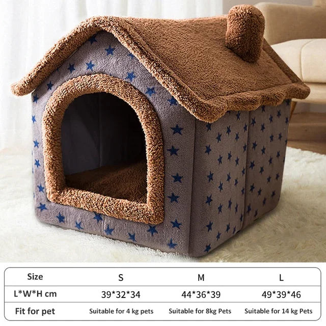 Soft Enclosed Pet Bed & Dog House for Cats and Small Dogs