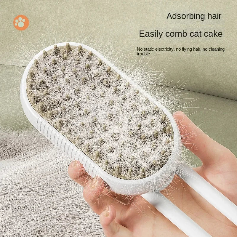 3-in-1 Electric Pet Grooming Brush – Steam, Spray & Hair Removal