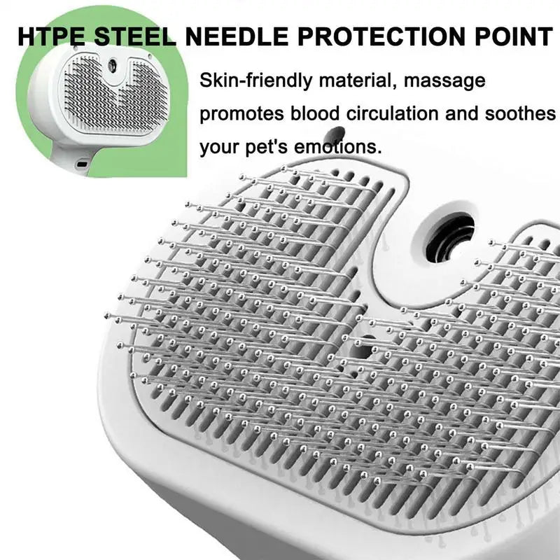 Pet Steamer & Shedding Brush – Hair Removal Comb for Cats & Small to Medium Animals