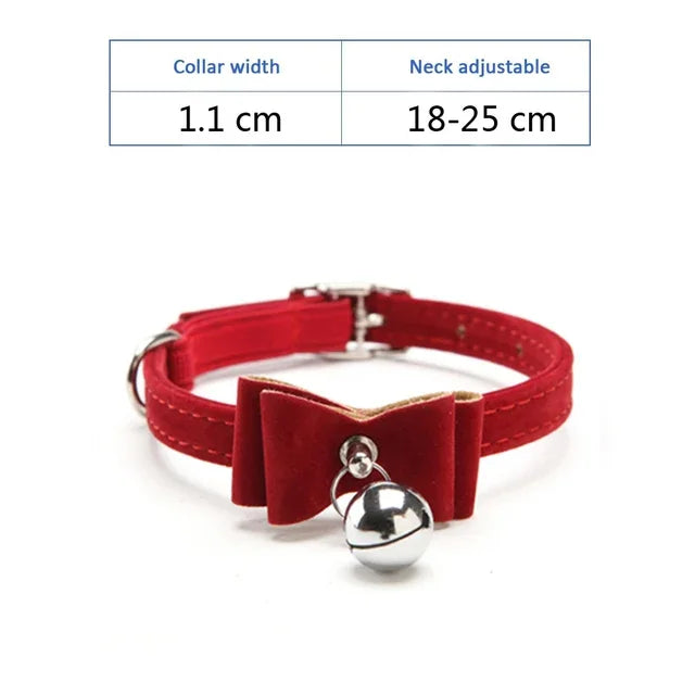 Cat & Small Dog Collar with Bell – Adjustable Kitten & Puppy Leash
