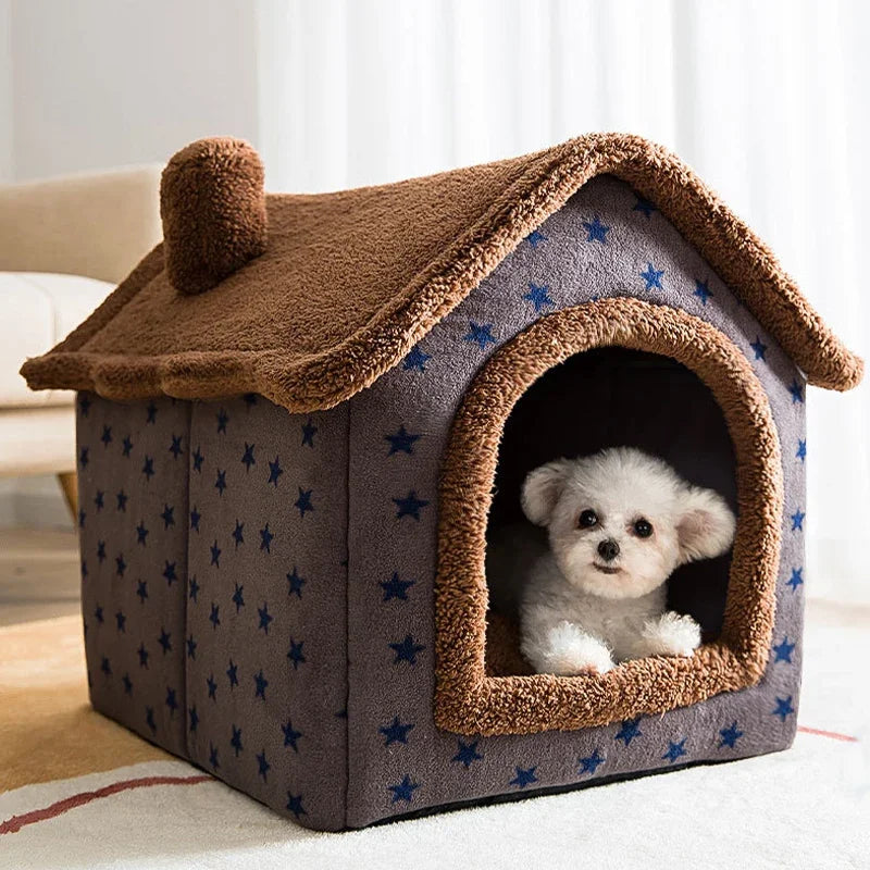 Soft Enclosed Pet Bed & Dog House for Cats and Small Dogs