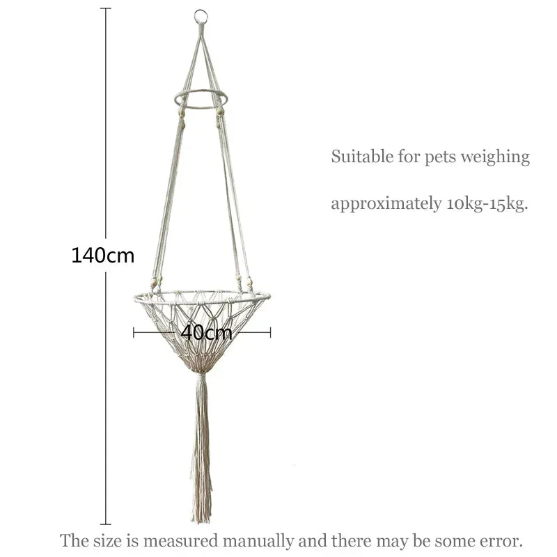 Hanging Cat Hammock Bed – Window Swing with Cotton Rope