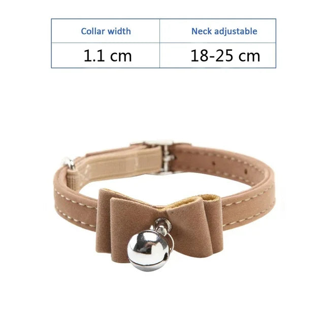 Cat & Small Dog Collar with Bell – Adjustable Kitten & Puppy Leash
