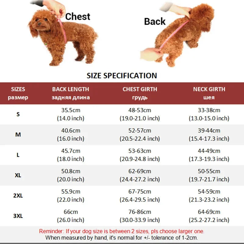 Thick Winter Dog Jacket – Reflective, Windproof, Checked Coat for Small to Large Dogs