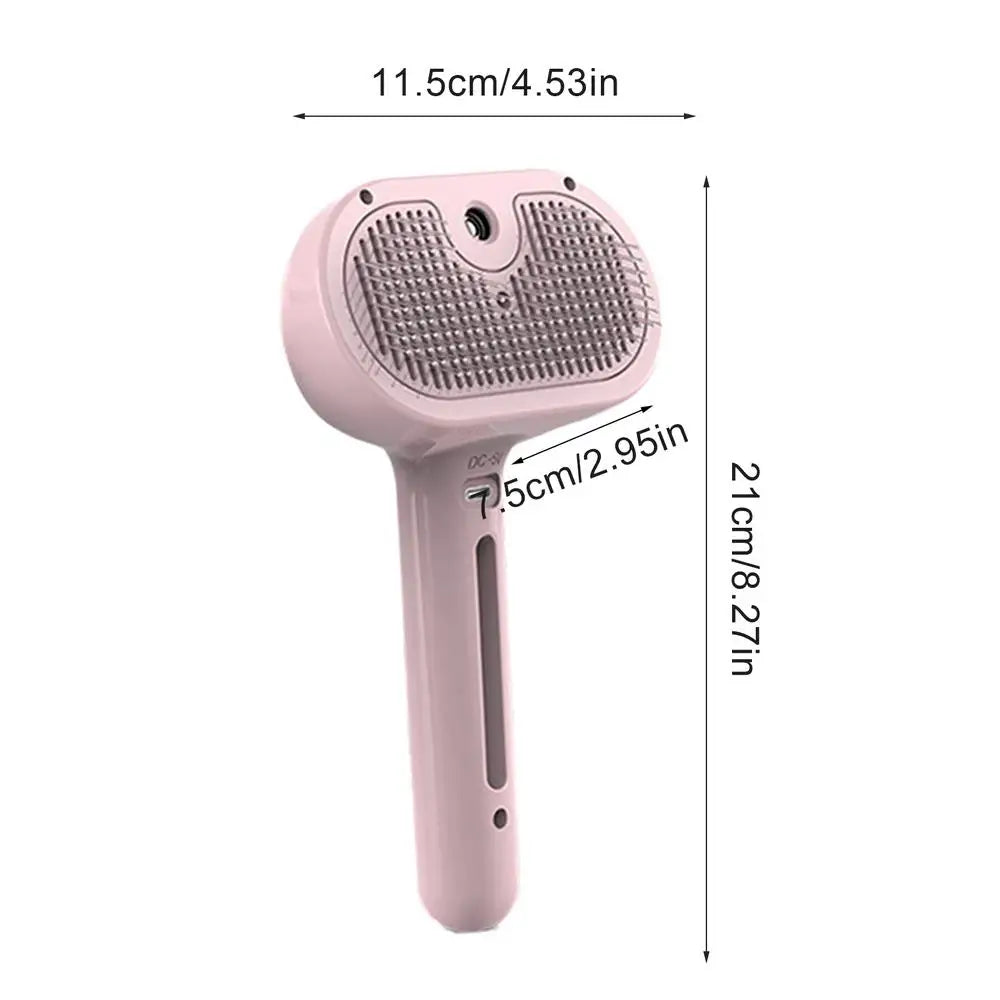 Pet Steamer & Shedding Brush – Hair Removal Comb for Cats & Small to Medium Animals