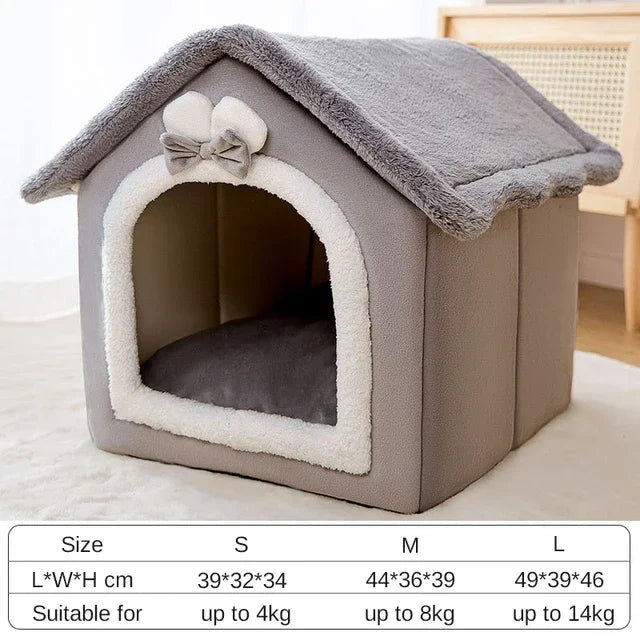 Soft Enclosed Pet Bed & Dog House for Cats and Small Dogs