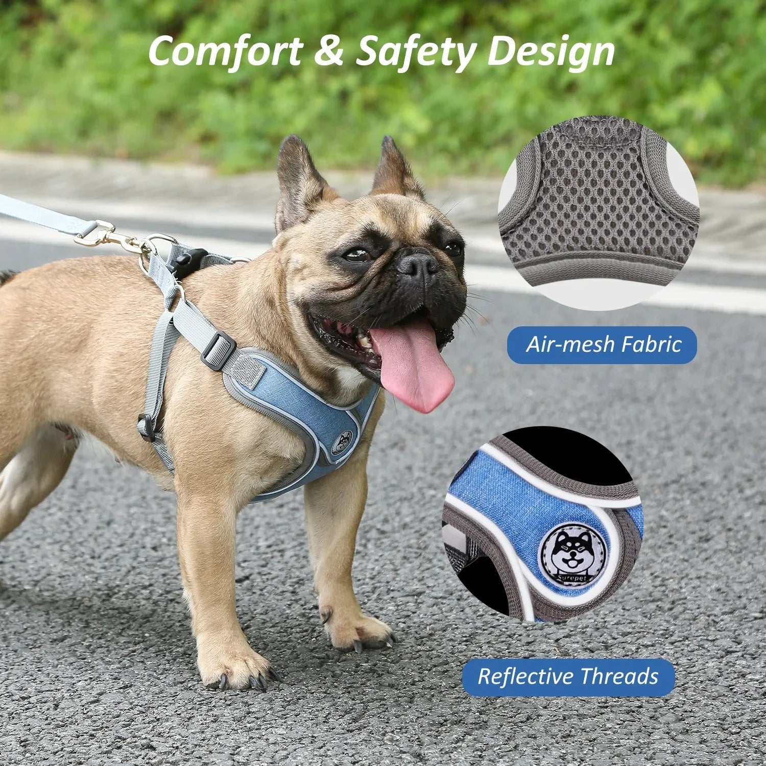 Reflective Dog Harness Vest with Leash & Collar for Small Dogs