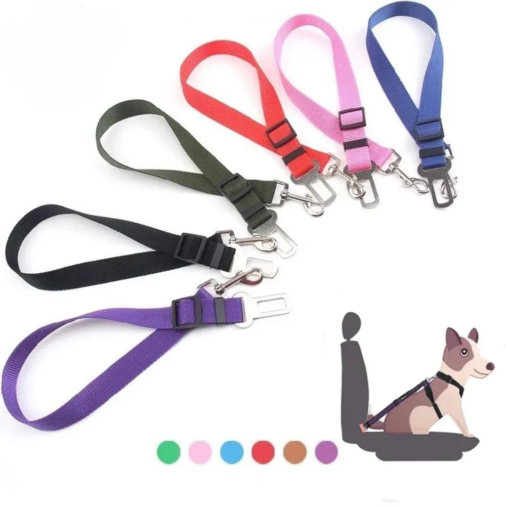 Adjustable Pet Car Seat Belt – Dog & Cat Safety Harness Clip
