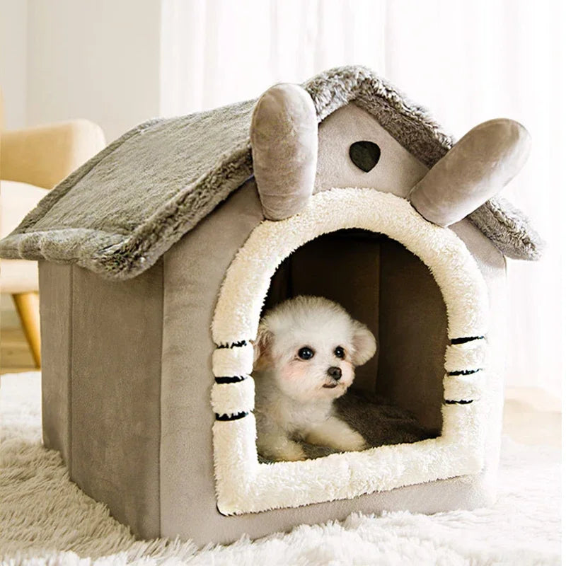 Soft Enclosed Pet Bed & Dog House for Cats and Small Dogs
