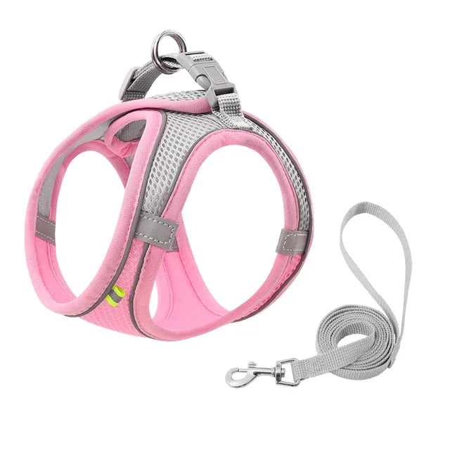 Adjustable Escape-Proof Cat & Small Dog Harness with Leash