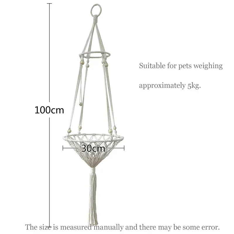 Hanging Cat Hammock Bed – Window Swing with Cotton Rope