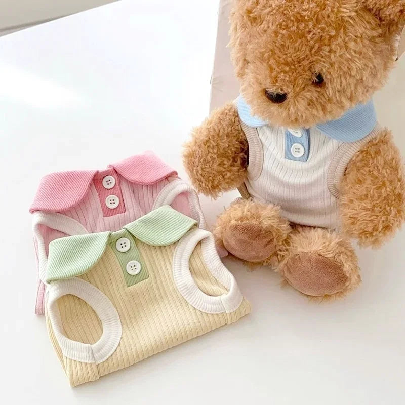 Summer Breathable Dog Polo Shirt for Small Dogs & Cats